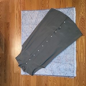 Tommy Bahama Olive Green 100% Silk Button Down Dress, Women's Size Small